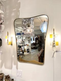 Gio Ponti 1950s Italian Brass Frame Mirror - 3925721