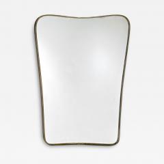 Gio Ponti 1950s Italian Brass Frame Mirror - 3930937