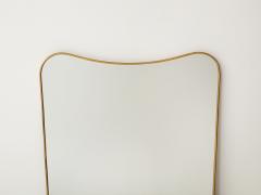 Gio Ponti 1950s Italian Large Shaped Brass Mirror - 2912024