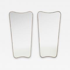 Gio Ponti 1950s Italian Pair of Large Shaped Brass Mirrors - 2971075