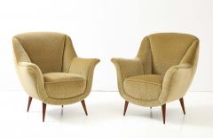 Gio Ponti 1950s Modernist Gio Ponti Style Lounge Chairs In Mohair Upholstery - 3355609