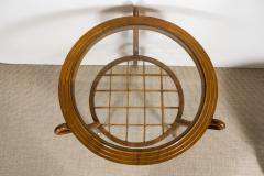 Gio Ponti A Two Tiered Italian Gio Ponti style Wood and Glass Occasional Table  - 163583