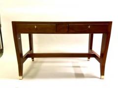 Gio Ponti Black Onyx Glass Walnut Italian Mid Century Modern Executive Desk by Gio Ponti - 3504035