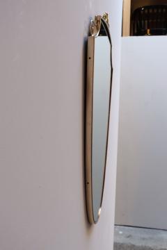 Gio Ponti Brass Italian Modern Mirror with Coronet and Scroll Decoration after Gio Ponti - 3960849