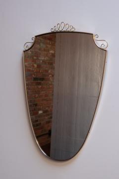 Gio Ponti Brass Italian Modern Mirror with Coronet and Scroll Decoration after Gio Ponti - 3960851