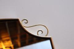 Gio Ponti Brass Italian Modern Mirror with Coronet and Scroll Decoration after Gio Ponti - 3960854