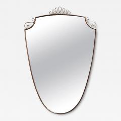 Gio Ponti Brass Italian Modern Mirror with Coronet and Scroll Decoration after Gio Ponti - 3964114