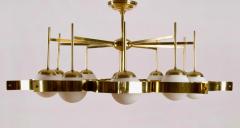 Gio Ponti Brass and Opaline Glass Ceiling Light in the Manner of Gio Ponti for Arredoluce - 2628581