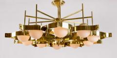 Gio Ponti Brass and Opaline Glass Ceiling Light in the Manner of Gio Ponti for Arredoluce - 2628582