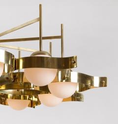 Gio Ponti Brass and Opaline Glass Ceiling Light in the Manner of Gio Ponti for Arredoluce - 2628585
