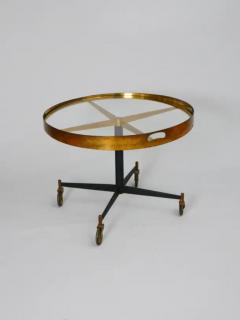 Gio Ponti Circular Gio Ponti style brass and glass table Italy c1950 - 3637785