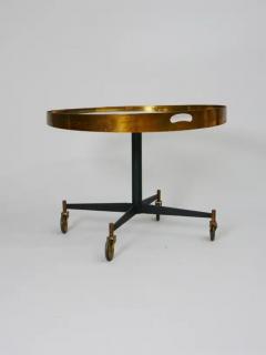 Gio Ponti Circular Gio Ponti style brass and glass table Italy c1950 - 3637789