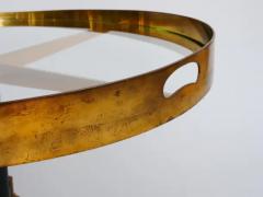 Gio Ponti Circular Gio Ponti style brass and glass table Italy c1950 - 3637810