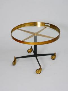 Gio Ponti Circular Gio Ponti style brass and glass table Italy c1950 - 3637815