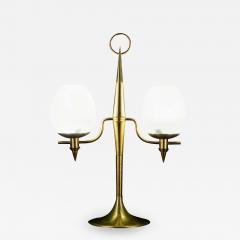 Gio Ponti Elegant Brass and Opaline Murano Glass Table Lamp Attributed to Gio Ponti - 1563355