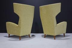 Gio Ponti Fabulous Pair of Italian High Back Wing Chairs - 2155031