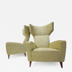 Gio Ponti Fabulous Pair of Italian High Back Wing Chairs - 2155690