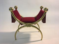 Gio Ponti Fantastic Italian Polished Brass Vanity Stool in the Manner of Gio Ponti - 419753