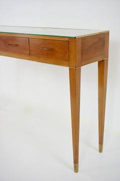Gio Ponti Fine Gio Ponti large unique console table four drawers cherrywood brass 1955 - 4168819