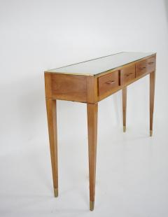 Gio Ponti Fine Gio Ponti large unique console table four drawers cherrywood brass 1955 - 4168827