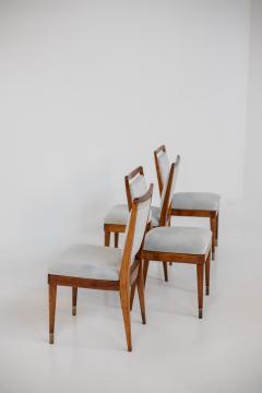 Gio Ponti Four Chairs by Gio Ponti Archive Certificate of Authenticity in Wood and Velvet - 2217703
