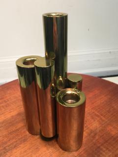 Gio Ponti GIO PONTI STYLE MODERNIST BRASS CANDLESTICK - 801616