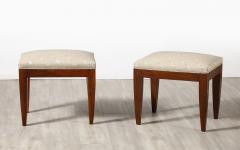 Gio Ponti Gio Ponti Att Pair of Walnut Stools Italy circa 1940 - 3927637