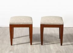 Gio Ponti Gio Ponti Att Pair of Walnut Stools Italy circa 1940 - 3927642