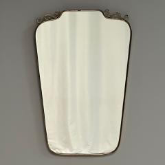 Gio Ponti Gio Ponti Attr Italian Mid Century Modern Wall Mirror Patinated Brass 1950s - 3829625