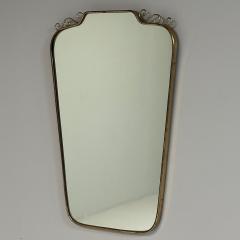 Gio Ponti Gio Ponti Attr Italian Mid Century Modern Wall Mirror Patinated Brass 1950s - 3829626