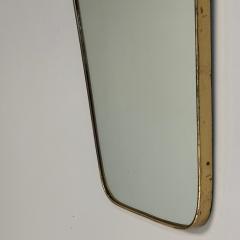 Gio Ponti Gio Ponti Attr Italian Mid Century Modern Wall Mirror Patinated Brass 1950s - 3829627