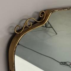 Gio Ponti Gio Ponti Attr Italian Mid Century Modern Wall Mirror Patinated Brass 1950s - 3829628