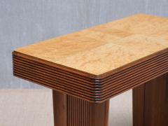 Gio Ponti Gio Ponti Attributed Grissinato Console Table in Walnut and Burl Italy 1930s - 4574222
