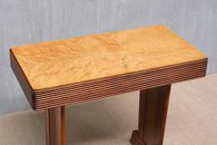 Gio Ponti Gio Ponti Attributed Grissinato Console Table in Walnut and Burl Italy 1930s - 4574264