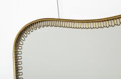 Gio Ponti Gio Ponti Attributed Italian Modernist Brass Framed Mirror Italy circa 1940 - 3517333