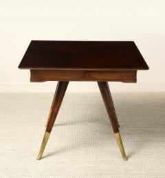 Gio Ponti Gio Ponti Attributed Milanese Walnut Game Table with Glass Top circa 1940 - 4783681