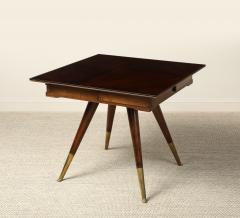 Gio Ponti Gio Ponti Attributed Milanese Walnut Game Table with Glass Top circa 1940 - 4783696