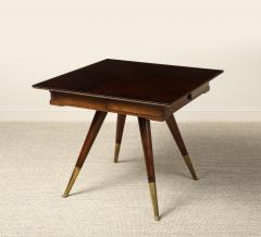 Gio Ponti Gio Ponti Attributed Milanese Walnut Game Table with Glass Top circa 1940 - 4783756