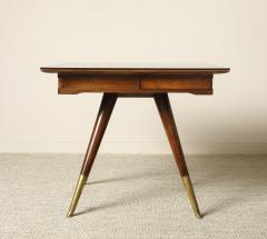 Gio Ponti Gio Ponti Attributed Milanese Walnut Game Table with Glass Top circa 1940 - 4783772