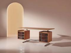 Gio Ponti Gio Ponti Desk for RIMA Made in Walnut Chromed Steel and Plastic Italy 1950s - 3472967