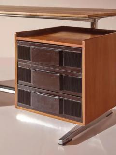 Gio Ponti Gio Ponti Desk for RIMA Made in Walnut Chromed Steel and Plastic Italy 1950s - 3472971