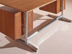 Gio Ponti Gio Ponti Desk for RIMA Made in Walnut Chromed Steel and Plastic Italy 1950s - 3472978