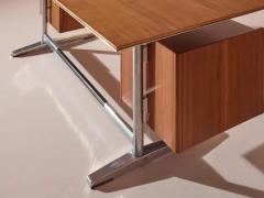 Gio Ponti Gio Ponti Desk for RIMA Made in Walnut Chromed Steel and Plastic Italy 1950s - 3472983