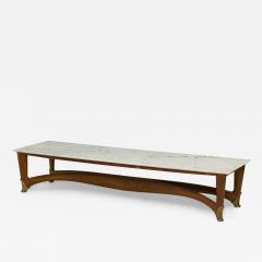 Gio Ponti Gio Ponti Italian Mid Century Modern Walnut and White Marble Low Coffee Table - 4279157
