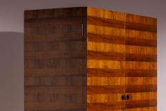 Gio Ponti Gio Ponti Italian Walnut Wardrobe with Horizontal Striped Veneer Italy 1930s - 4606031