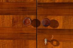 Gio Ponti Gio Ponti Italian Walnut Wardrobe with Horizontal Striped Veneer Italy 1930s - 4606039