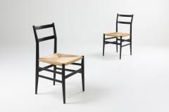 Gio Ponti Gio Ponti Leggera dining chairs black and cord 1980s - 1213386