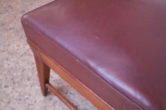 Gio Ponti Gio Ponti Oak and Leather Stool with Brass Sabots - 1064813