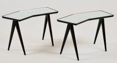 Gio Ponti Gio Ponti Pair of Geometric Side Tables with Mirrored Tops Italy 1940s - 4151981