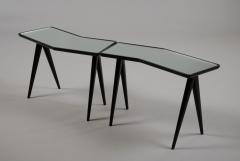 Gio Ponti Gio Ponti Pair of Geometric Side Tables with Mirrored Tops Italy 1940s - 4151987
